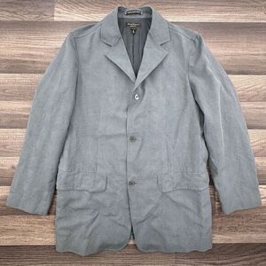 Vintage Tommy Bahama Island Soft Blazer Jacket Gray Check‎ Men's Size S Tencel